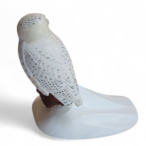 Rare Vintage Signed F.L. Beebe Canadian Snowy Owl Stoneware Sculpture - Picture 4 of 12